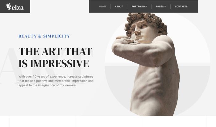 雕塑艺术工作室展示网站模板