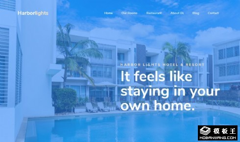 海滨度假酒店餐厅响应式网页模板