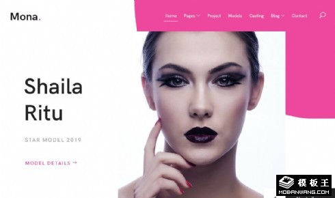 莫娜模特展示响应式网页模板
