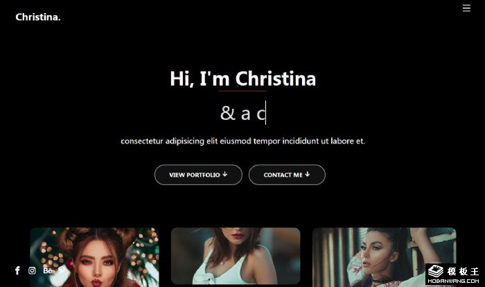 黑色个人摄影展示网站模板