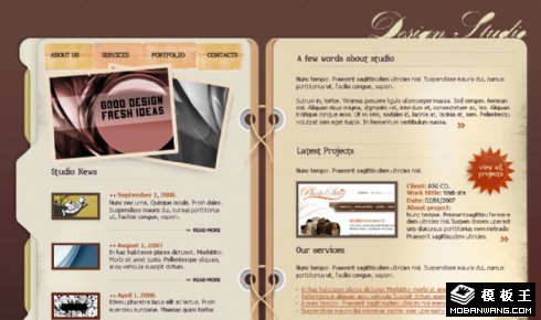 笔记本设计工作室网页模板