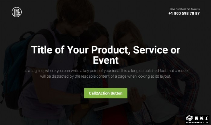 产品营销推广着陆页网页模板