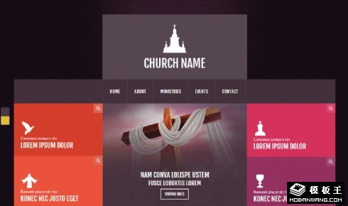 教堂资料信息响应式网页模板