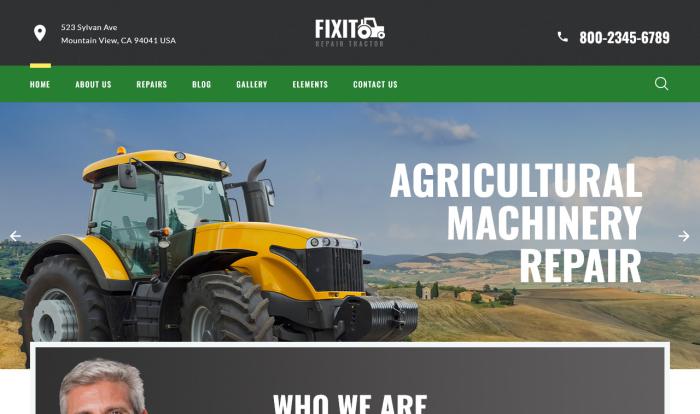 农业机械维修服务网站模板