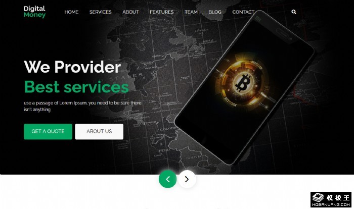 数字金融交易服务网站模板