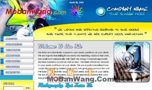 水下摄影爱好者网页模板