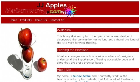 红色苹果介绍网页模板