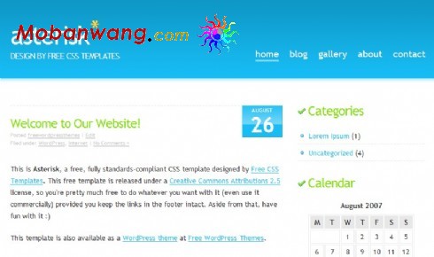 天蓝星号BLOG网页模板