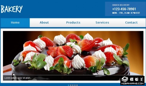 蓝色甜点小店网页模板
