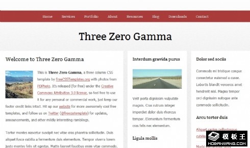 简约三列信息网页模板