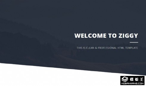 斜横幅信息展示响应式网页模板