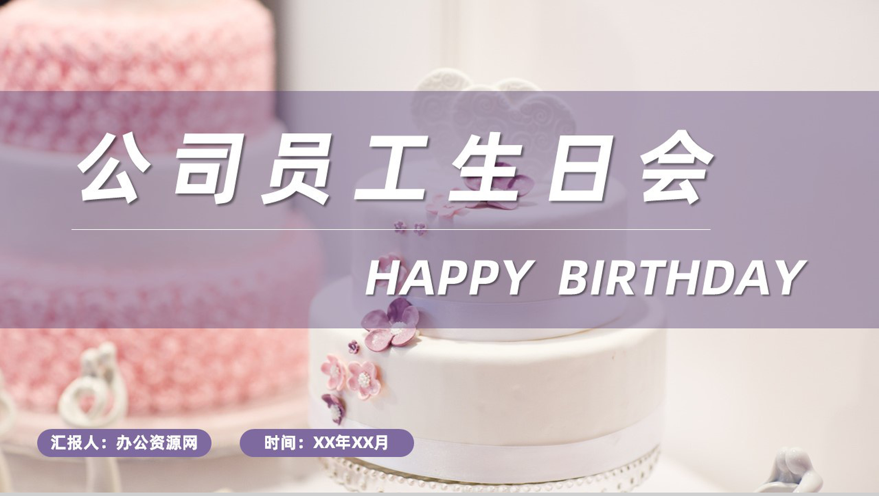 公司员工生日会派对庆祝活动生日温馨祝福计划安排PPT模板