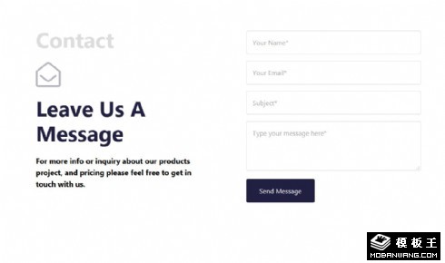 在线联系提交表单响应式网页模板