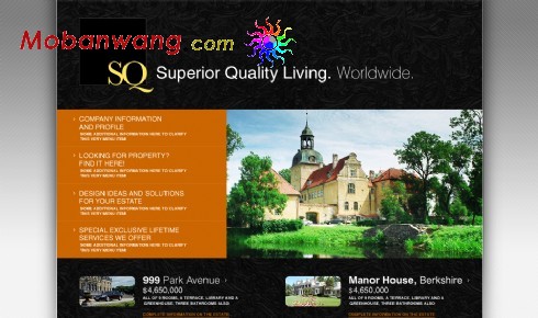 欧美高档房地产网页模板