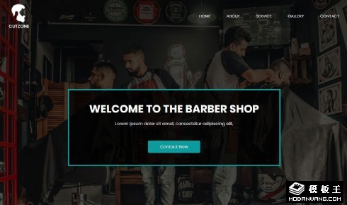 男士理发店展示响应式网页模板