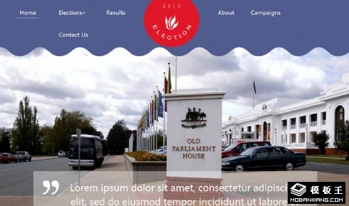 团队选举响应式网页模板