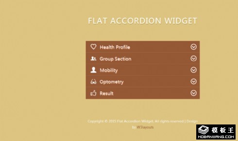 棕色下拉导航菜单响应式网页模板