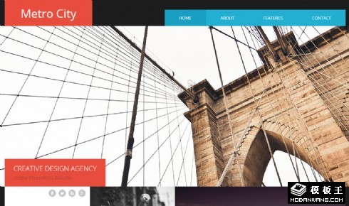 城市图文展示响应式网页模板