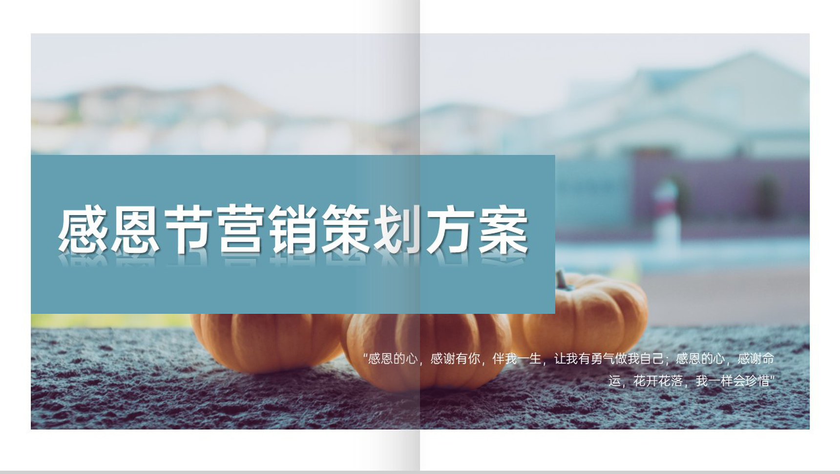 水绿色简约风感恩节活动营销策划备选方案PPT模板