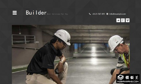 建筑施工建设响应式网页模板