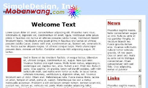 浅蓝简单界面网页模板