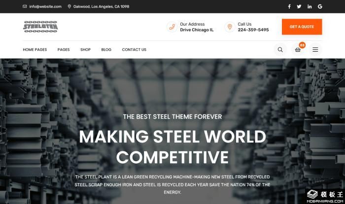 钢铁制造生产企业网站模板