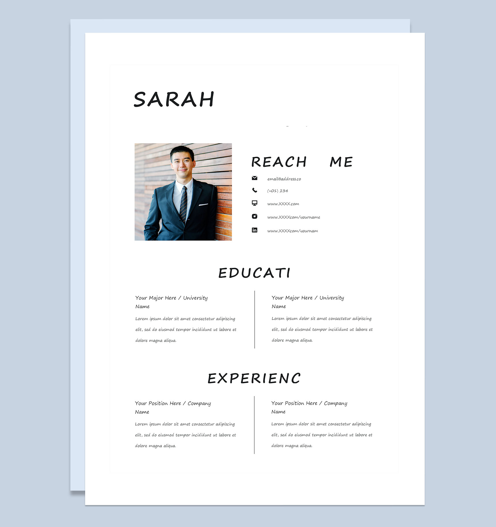 外企室内设计师求职通用个人简历Word模板