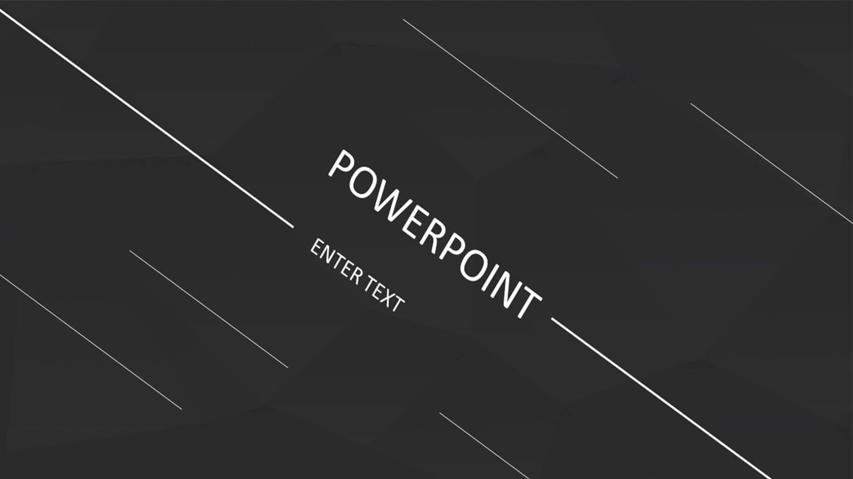 精品黑色背景极简线条PPT模板