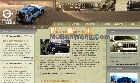 欧美汽车拉力赛宣传网页模板