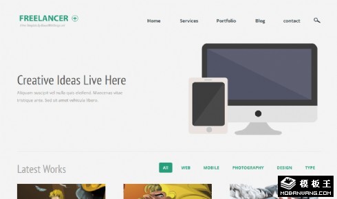 自由职业案例展示响应式网页模板