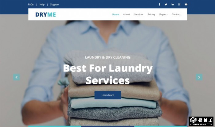 洗衣店干洗服务网页模板