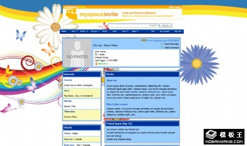 彩虹花蝶个人网页模板