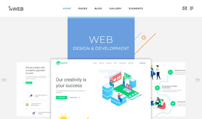 简约创意开发设计网站模板