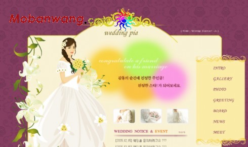 婚纱展示紫色网站模板