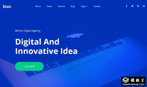 数字创新项目展示响应式网页模板