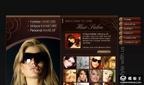酷黑美发沙龙网页模板