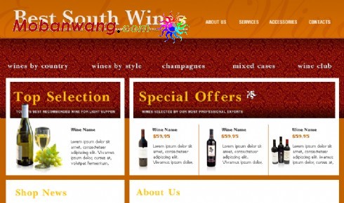 南非葡萄酒网页模板