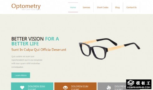 视力验光眼镜响应式网页模板