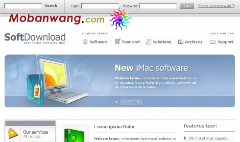 软件公司下载服务网页模板