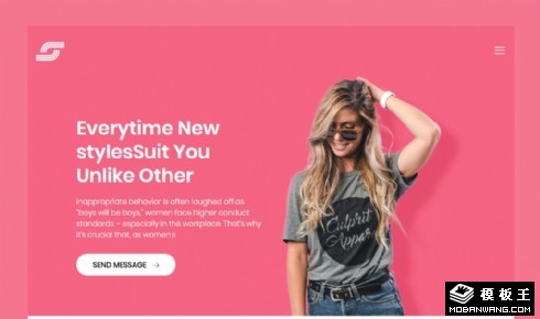 玫红产品展示说明响应式网页模板