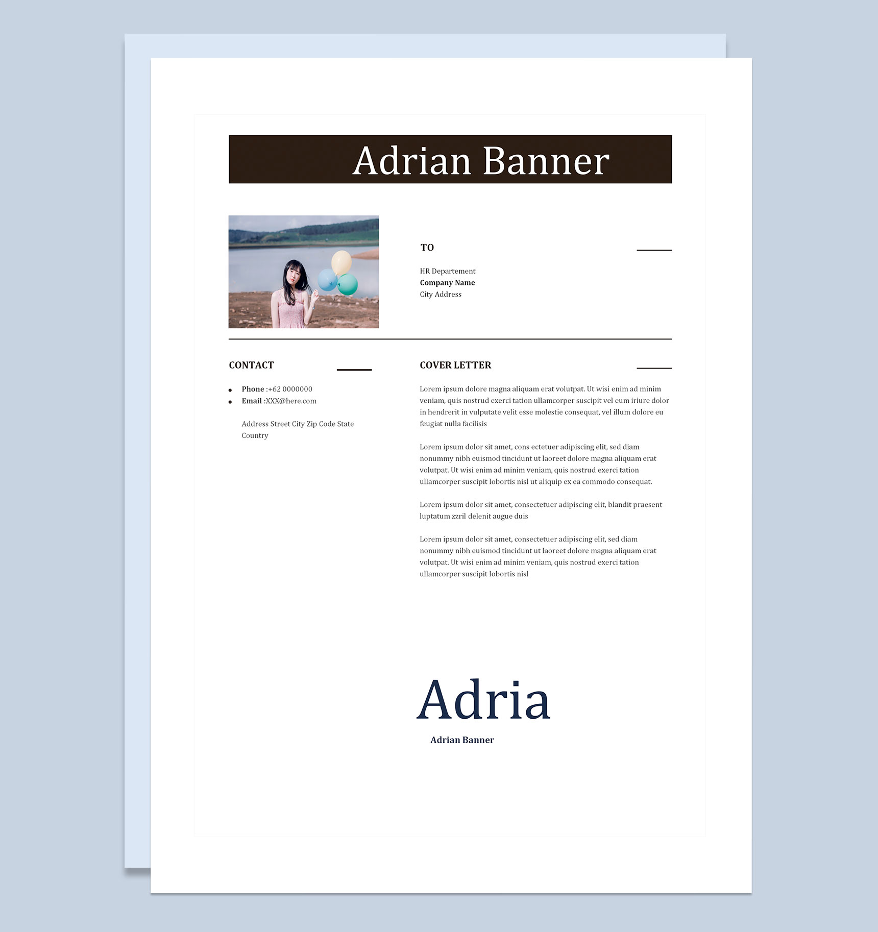 外企通用型纯英文求职简历Word模板