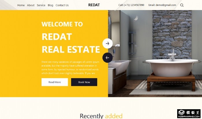 黄色高端房产机构网站模板