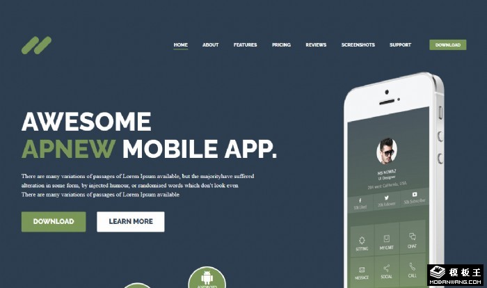 APP功能展示单页面网页模板