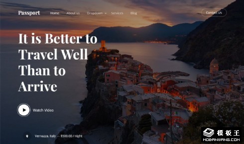 国际旅行业务展示响应式网页模板