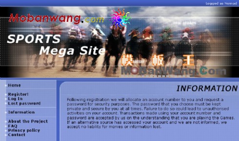 欧美赛马俱乐部网页模板