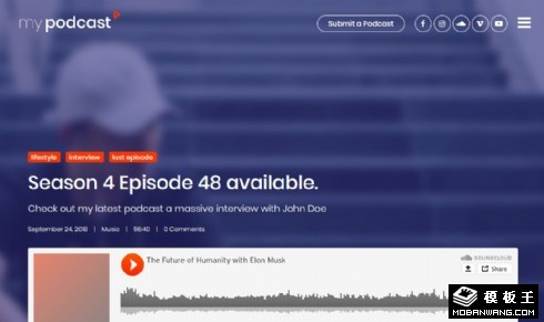 我的播客展示响应式网站模板