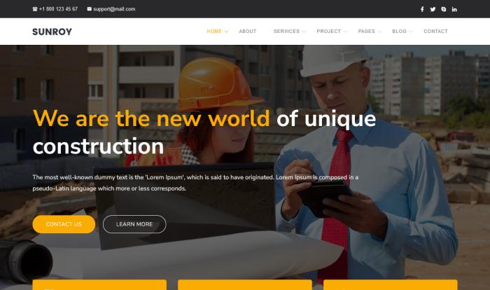 建筑项目展示专业网站模板