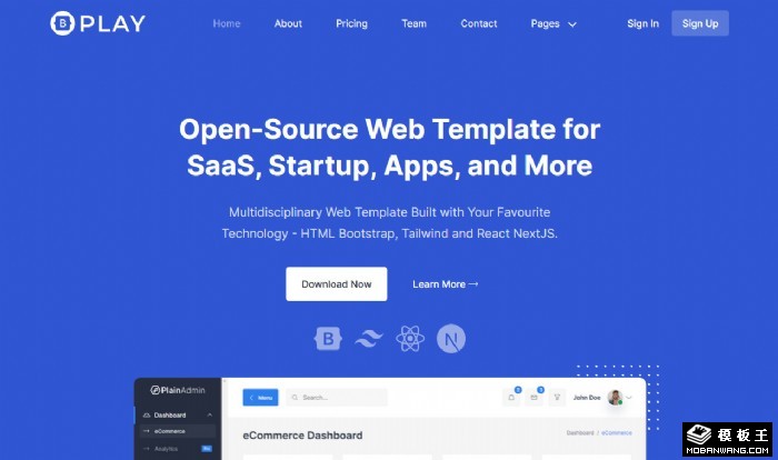 蓝色技术业务服务Bootstrap模板