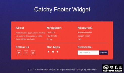 网站底部说明响应式网页模板