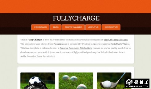 橙黄运动俱乐部网页模板